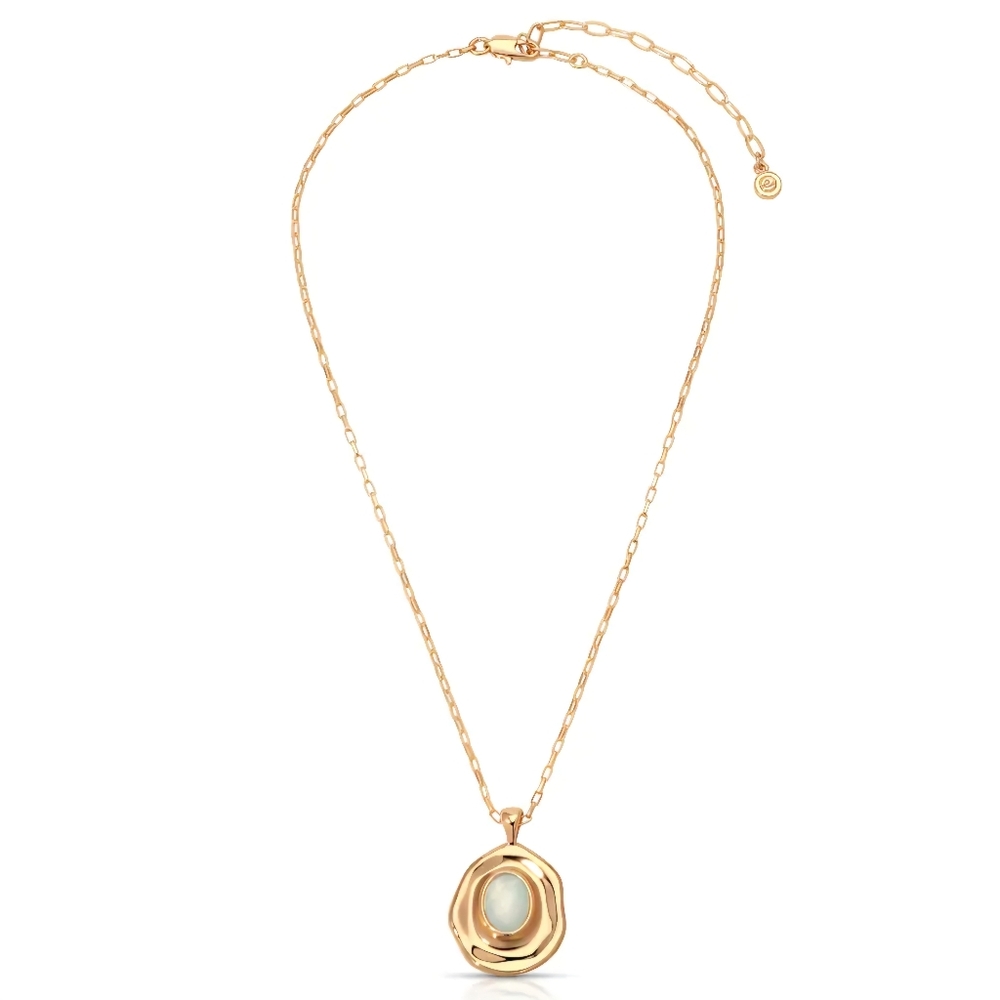 Ettika Neacklace Seastone Pendant 18k Plated Gold Contemporary Fashion Jewelry